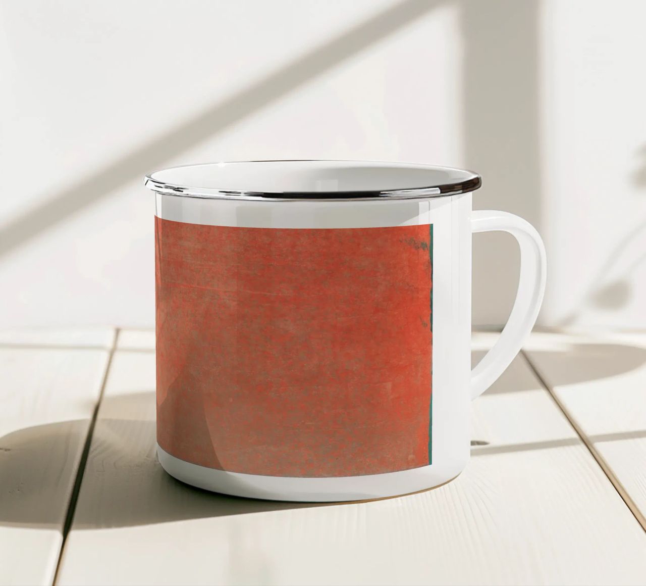 Minimal Abstract Orange Colorfield 02 tazza in smalto da amini54