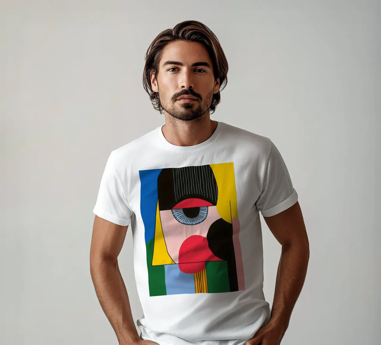 Pop-Art Geometric Face t-shirt by Geometric