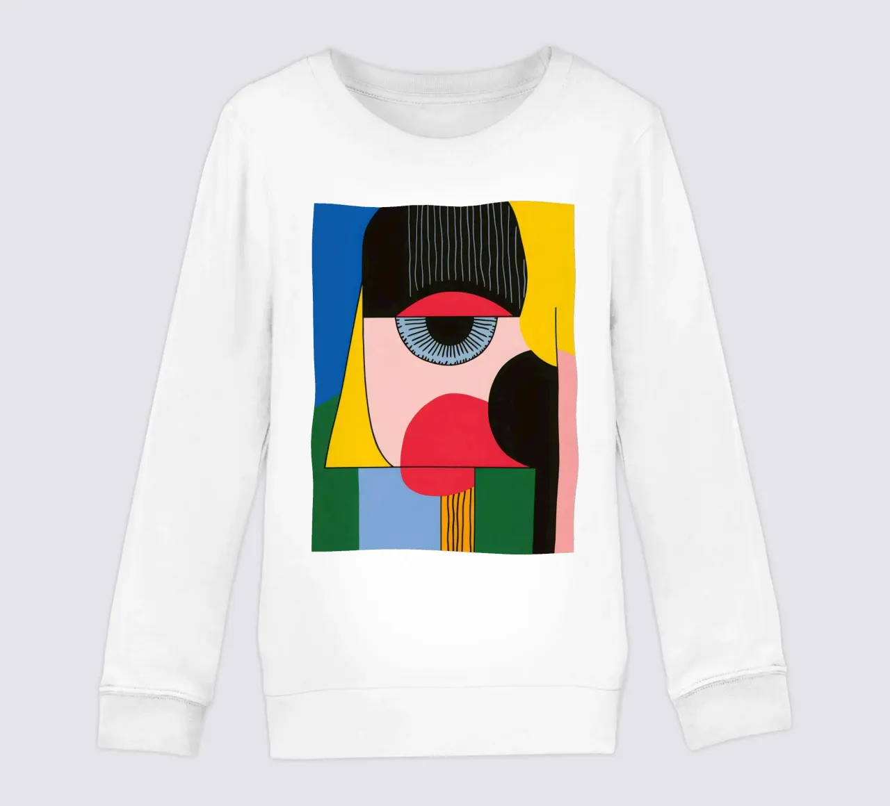 Pop-Art Geometric Face kids sweatshirt by Geometric