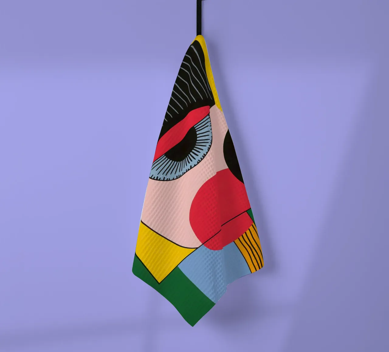 Pop-Art Geometric Face tea towel by Geometric