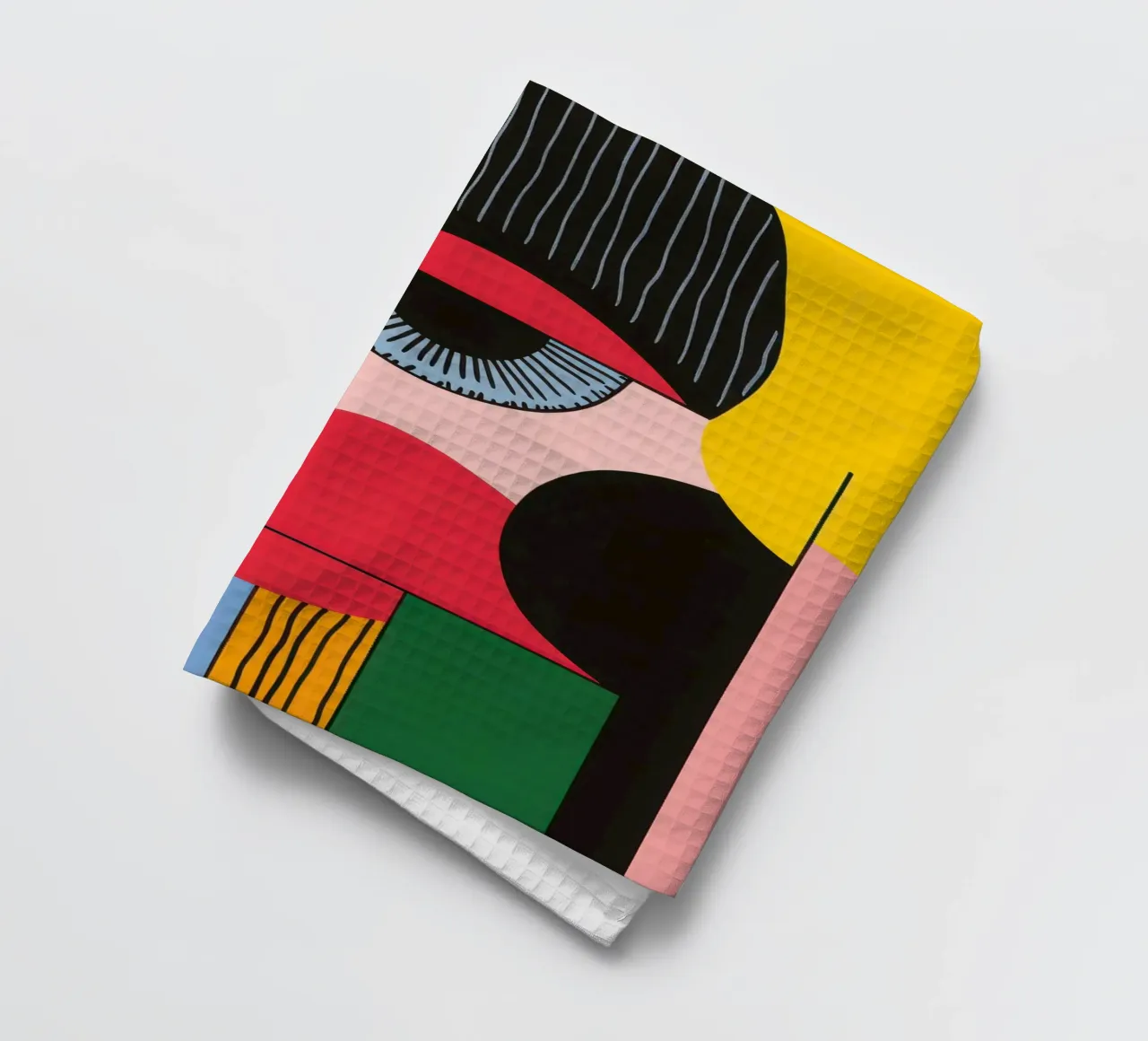 Pop-Art Geometric Face tea towel by Geometric