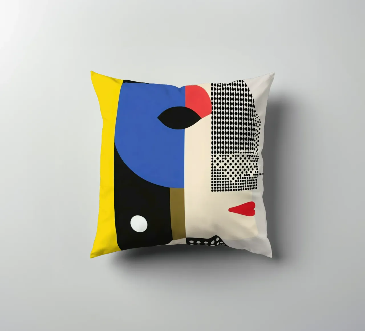 Modernist Profile in Points decorative cushion by Geometric