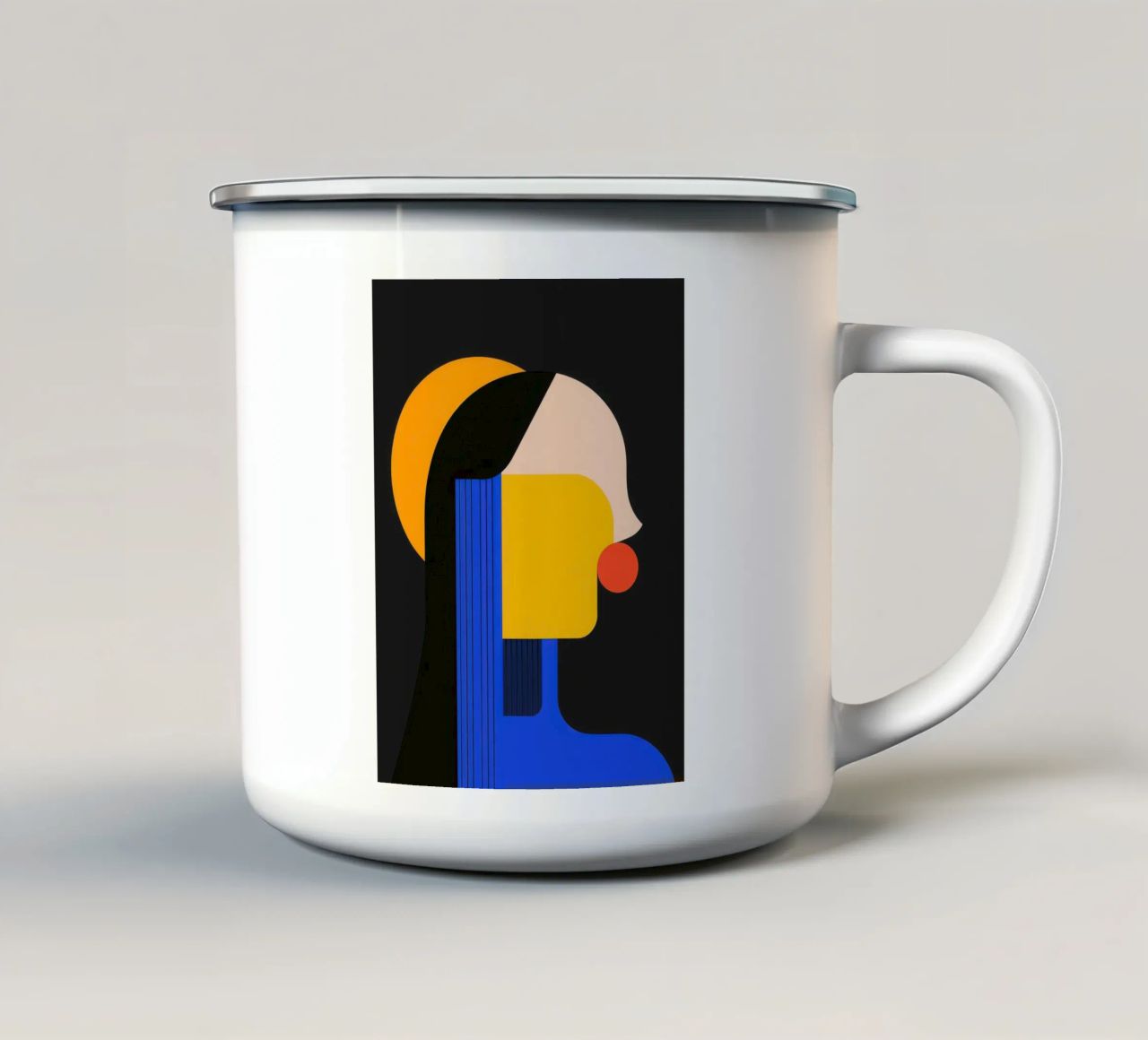 Profilo geometrico notturno tazza in smalto da Geometric