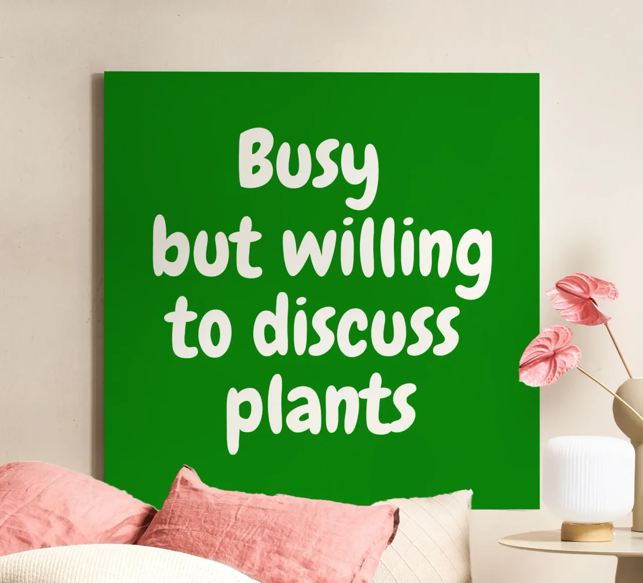 Busy but willing to discuss plants tela con Cornice a cassetta da happieeagle