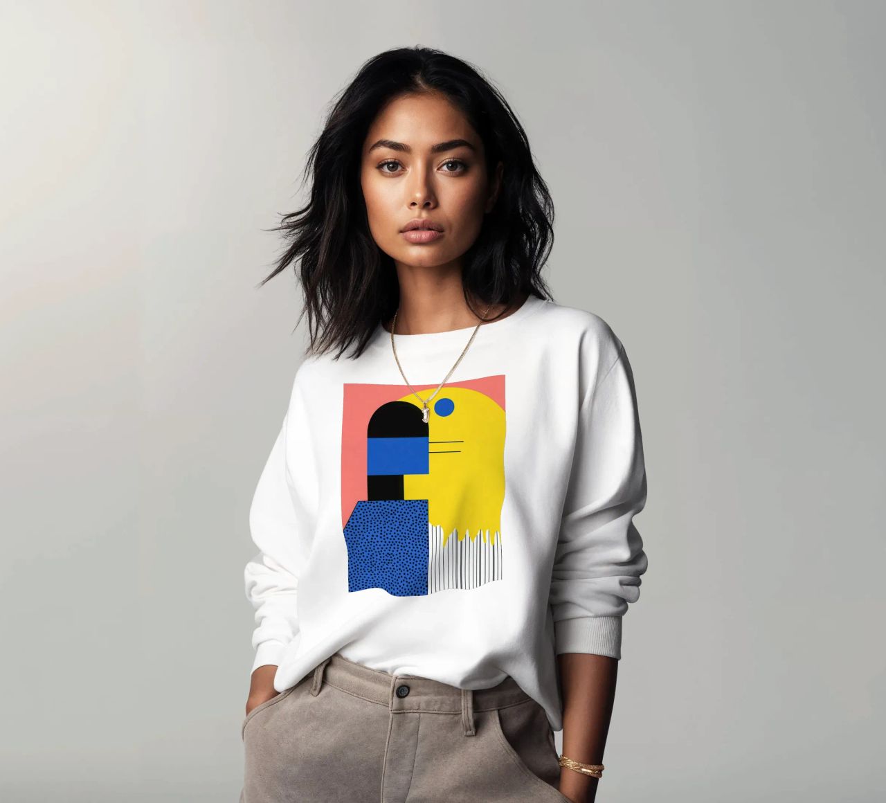 Abstract composition with dots sweatshirt by Geometric