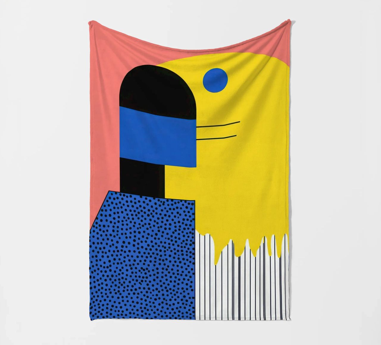 Abstract composition with dots fleece blanket by Geometric