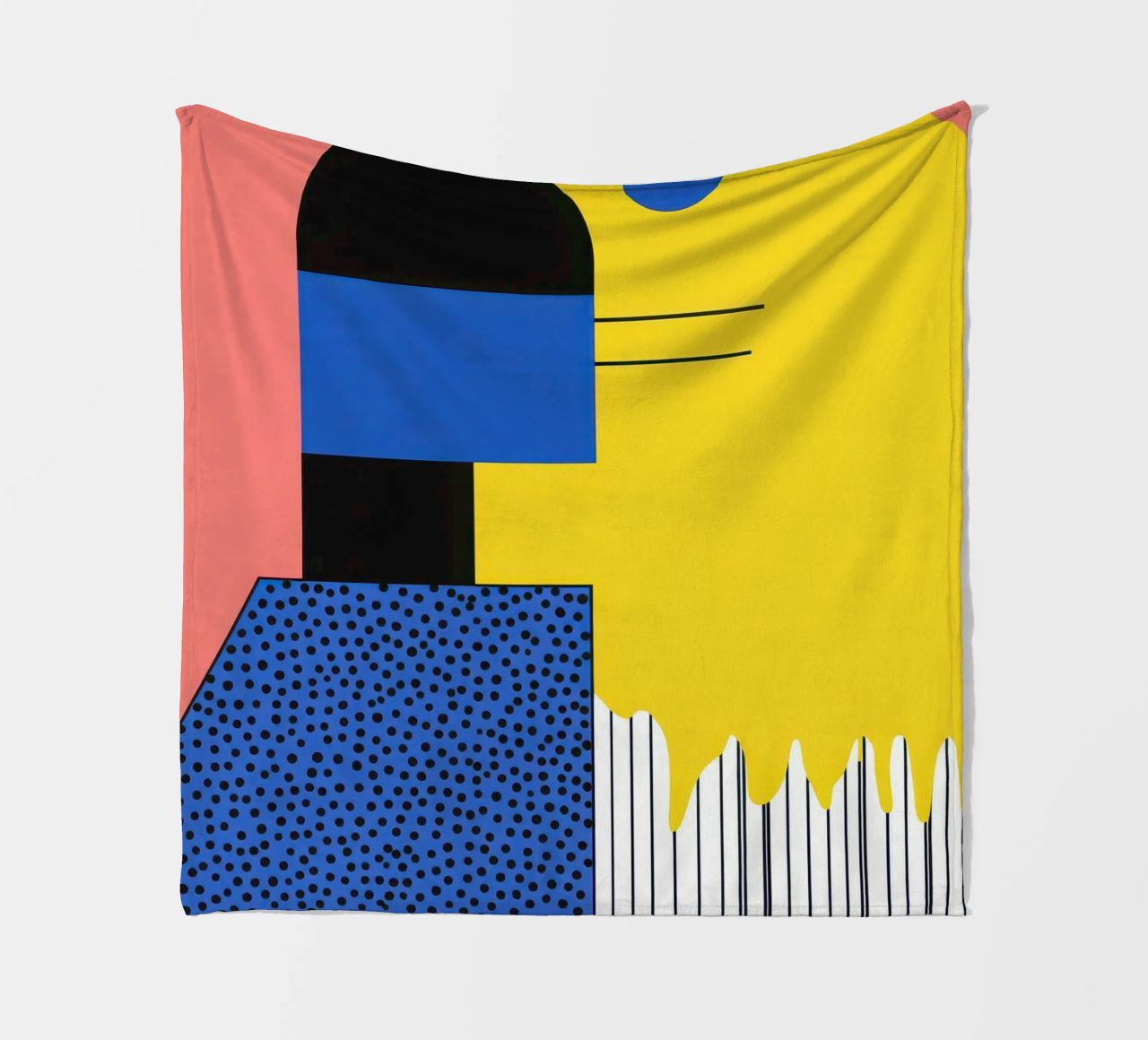 Abstract composition with dots fleece blanket by Geometric
