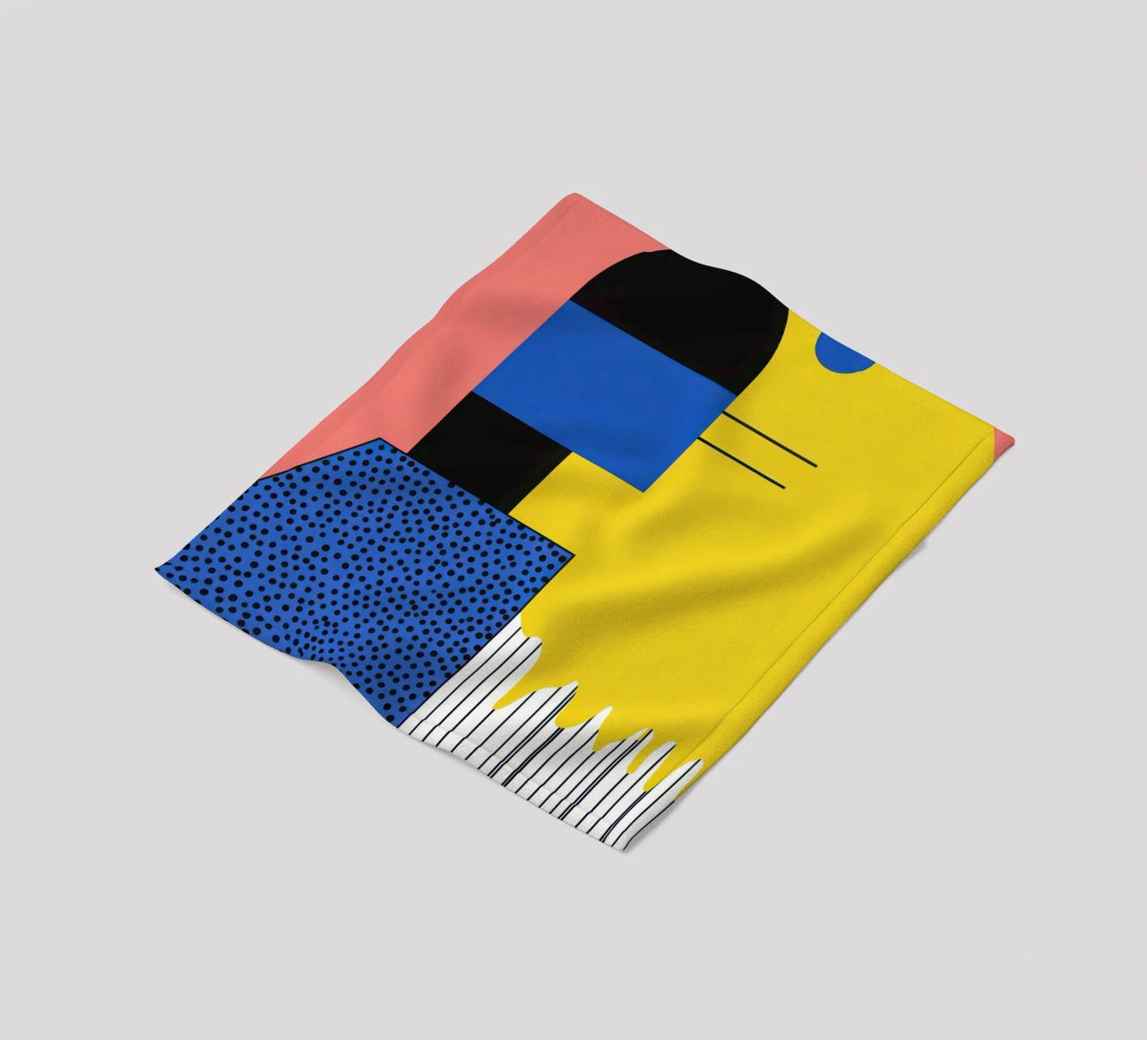 Abstract composition with dots fleece blanket by Geometric