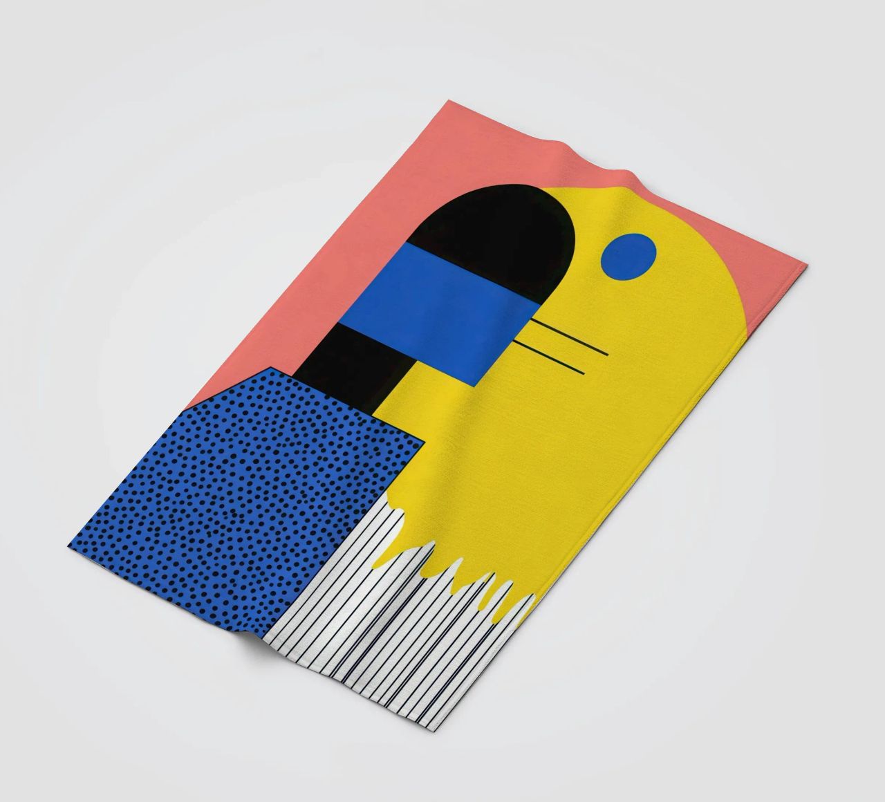 Abstract composition with dots fleece blanket by Geometric