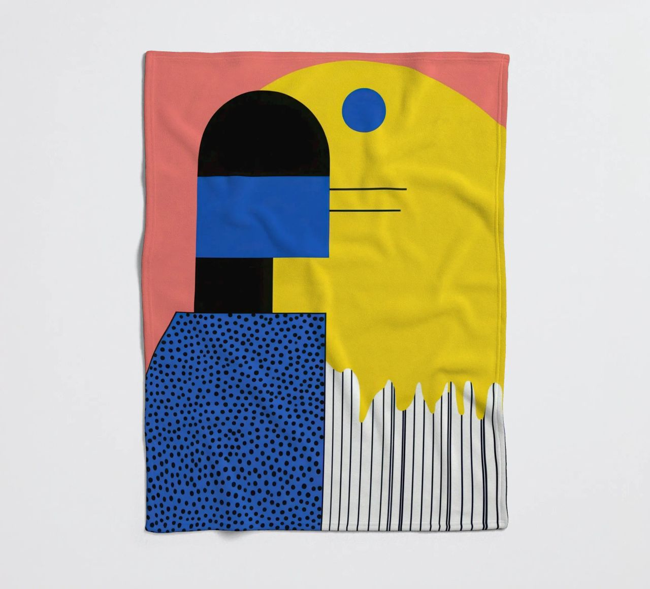 Abstract composition with dots fleece blanket by Geometric