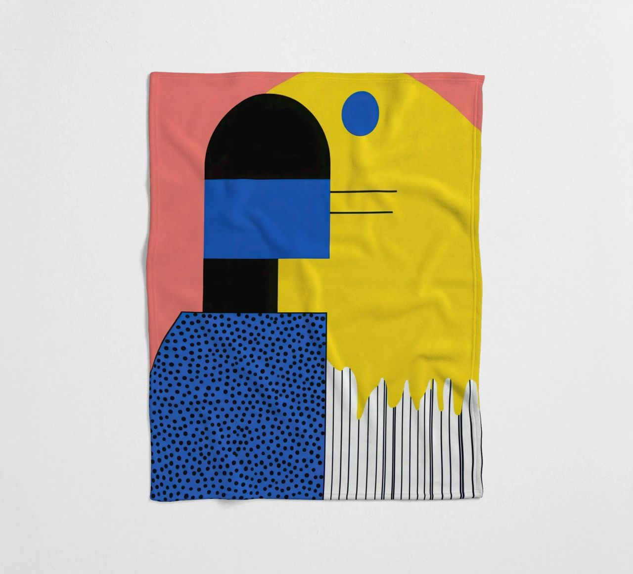 Abstract composition with dots fleece blanket by Geometric