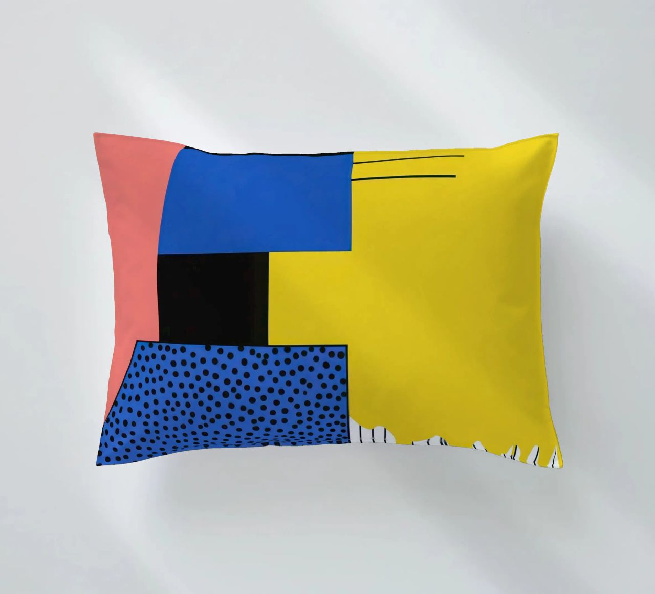Abstract composition with dots decorative cushion by Geometric