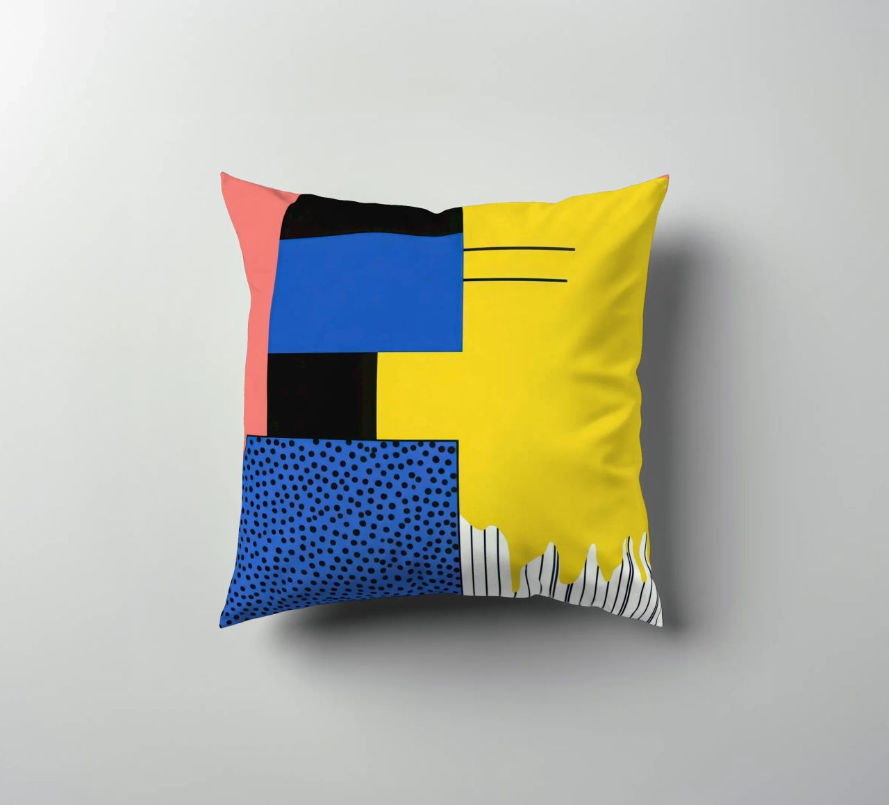 Abstract composition with dots decorative cushion by Geometric