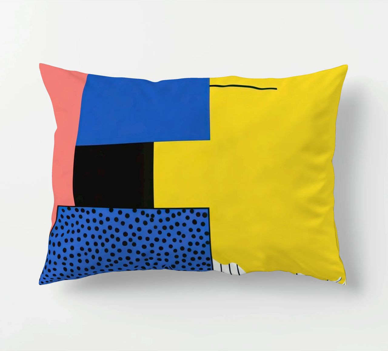 Abstract composition with dots decorative cushion by Geometric