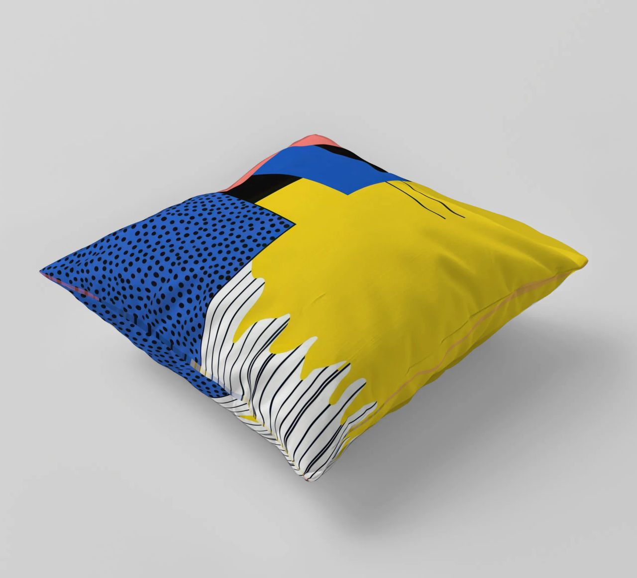 Abstract composition with dots decorative cushion by Geometric