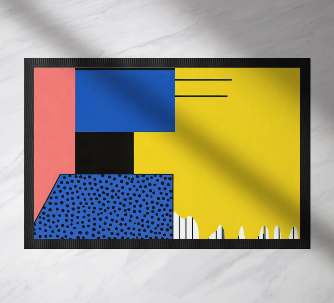Abstract composition with dots doormat by Geometric