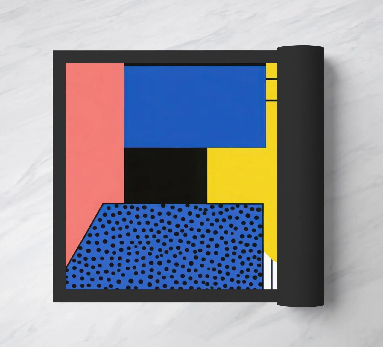 Abstract composition with dots doormat by Geometric