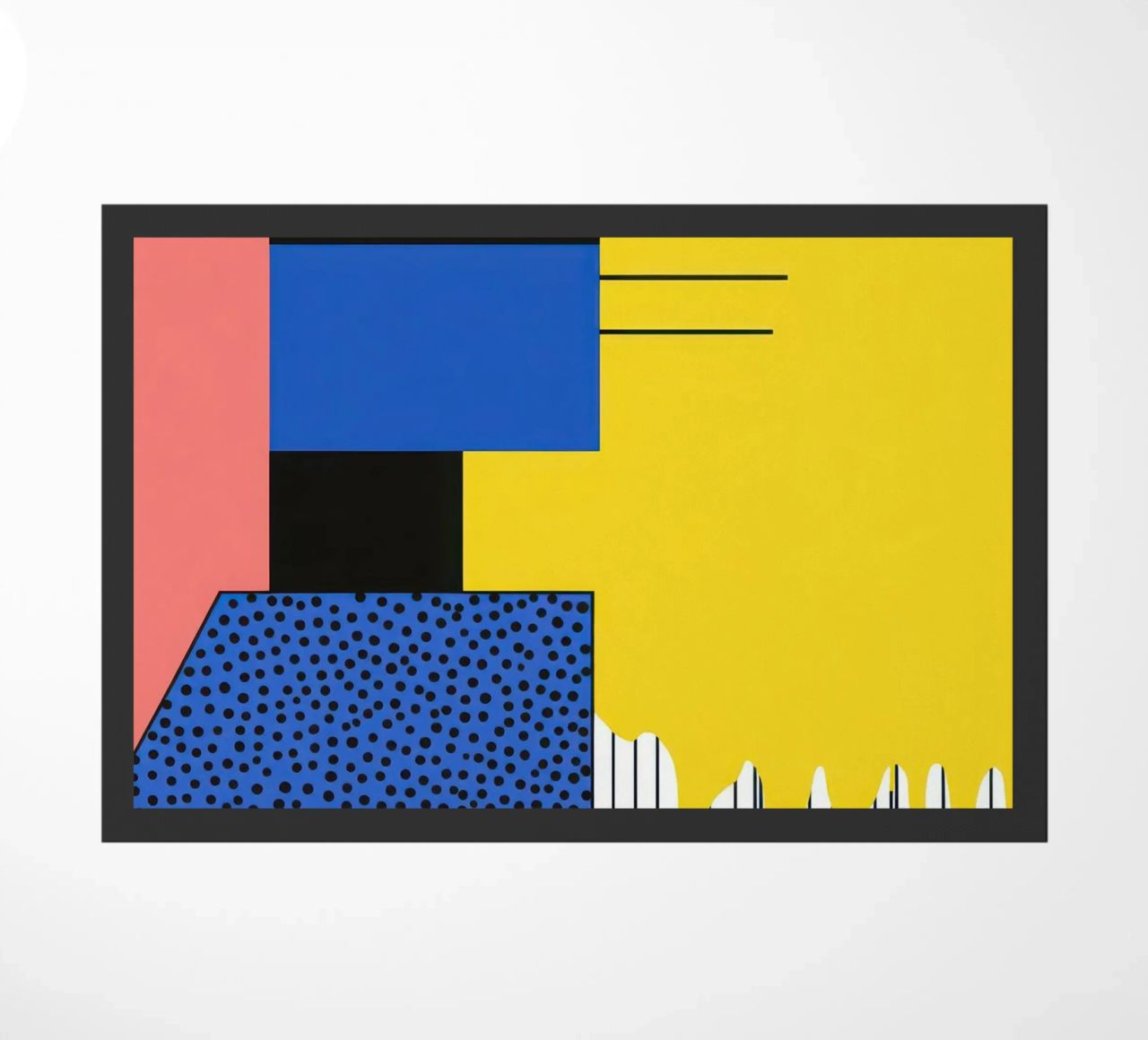 Abstract composition with dots doormat by Geometric