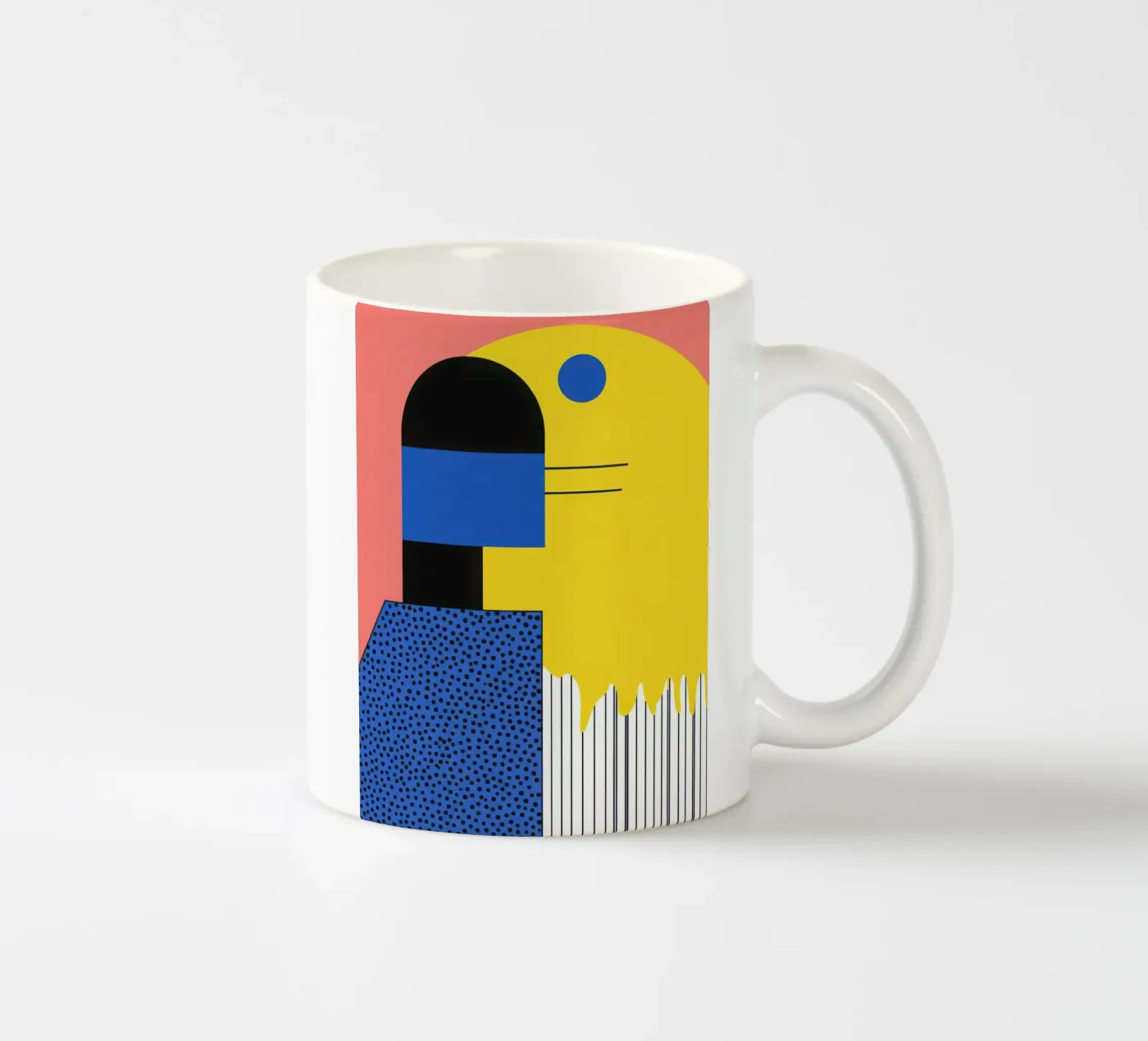 Abstract composition with dots ceramic mug by Geometric