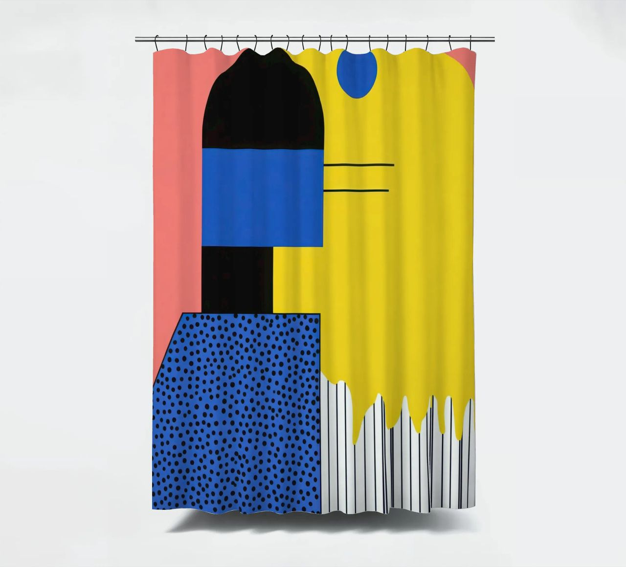 Abstract composition with dots shower curtain by Geometric