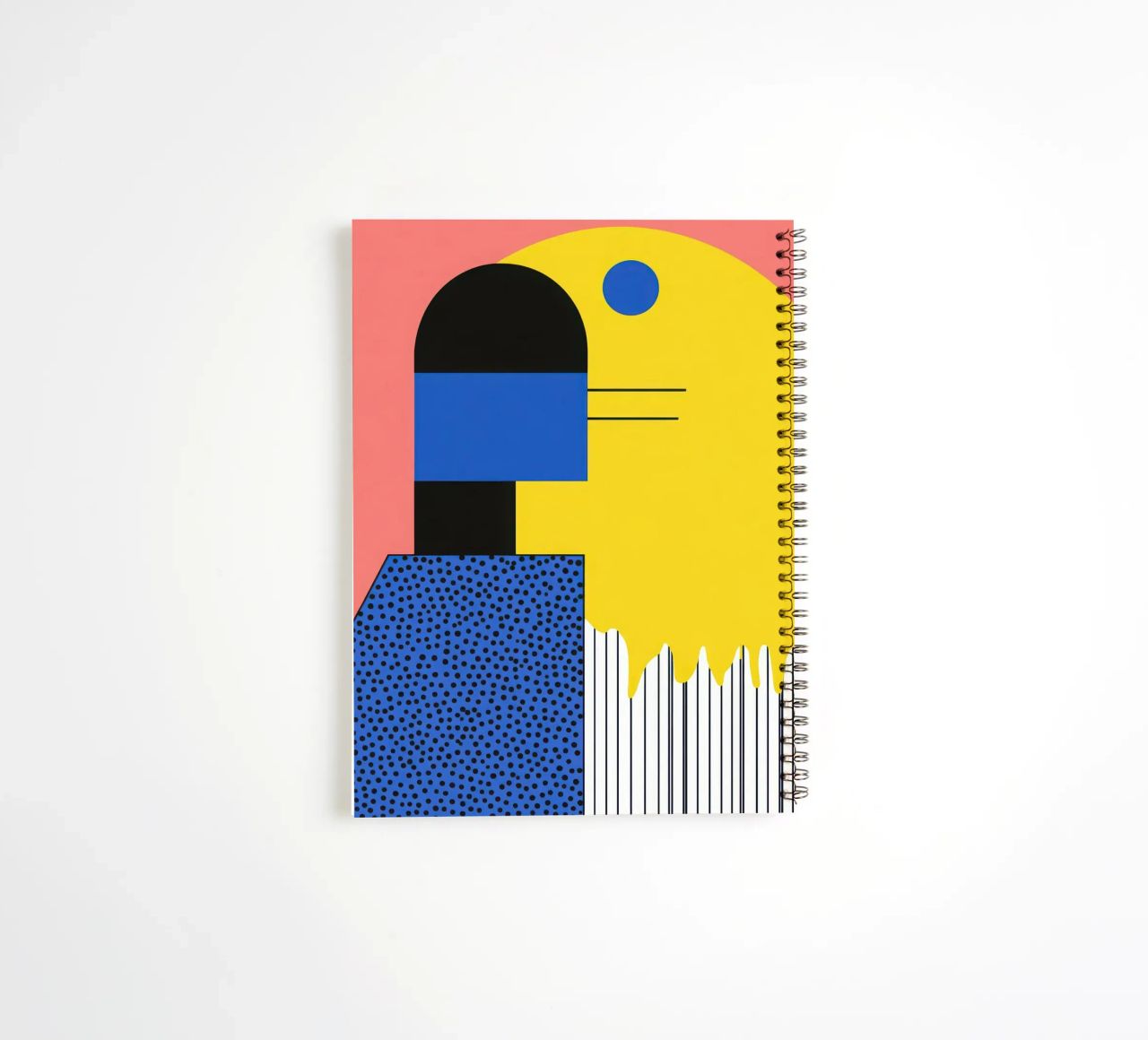 Abstract composition with dots spiral notebook by Geometric