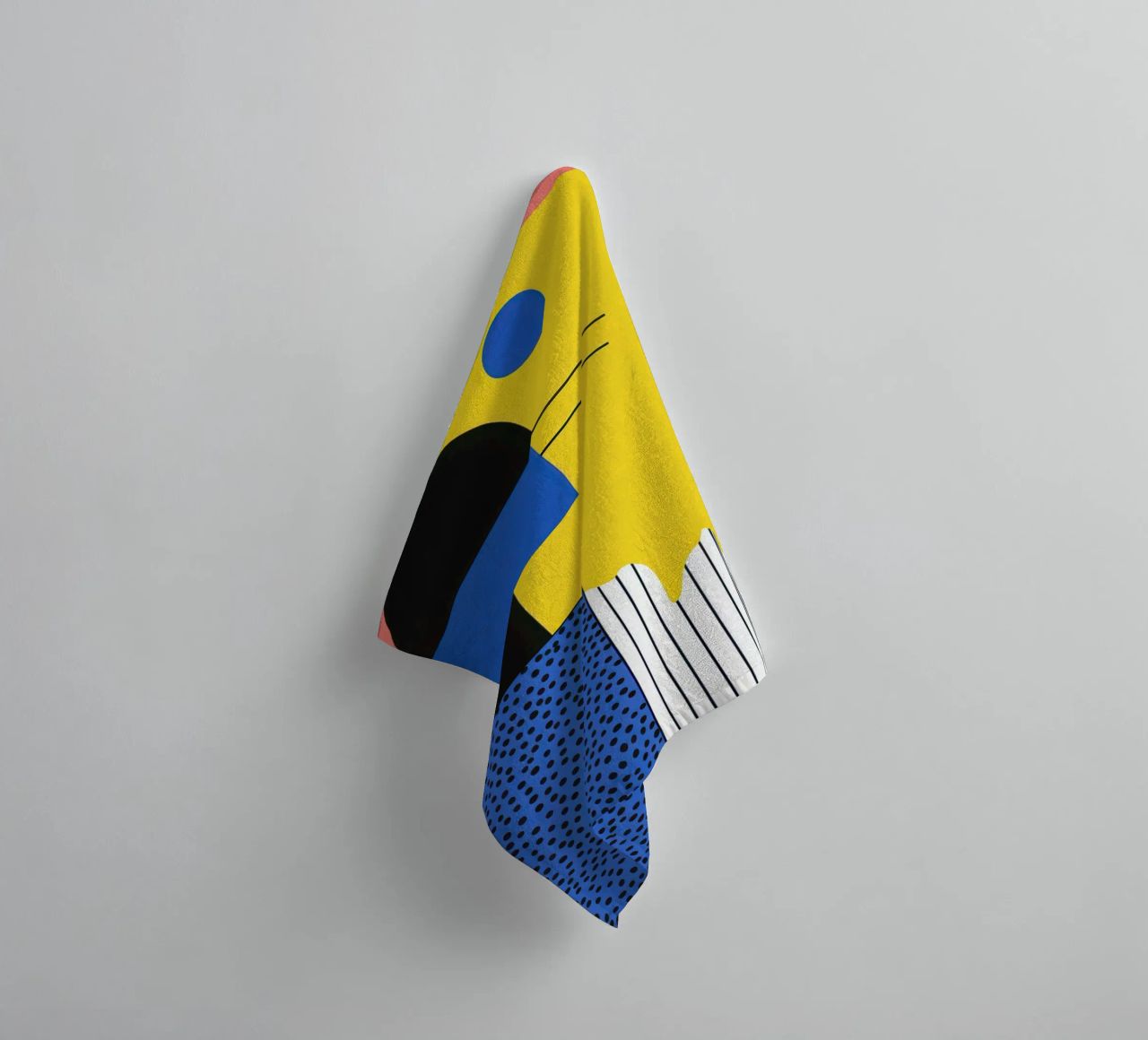 Abstract composition with dots towel by Geometric
