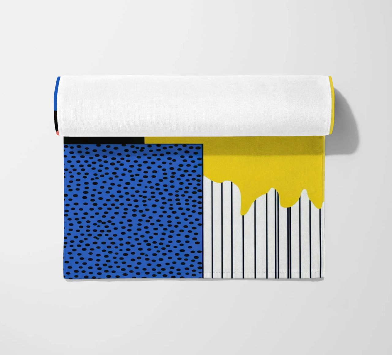 Abstract composition with dots beach towel by Geometric