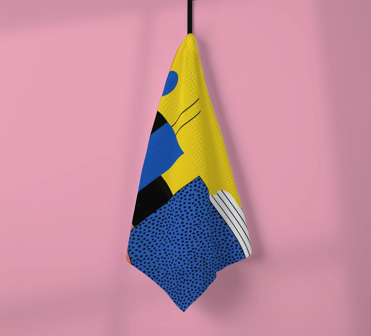 Abstract composition with dots tea towel by Geometric