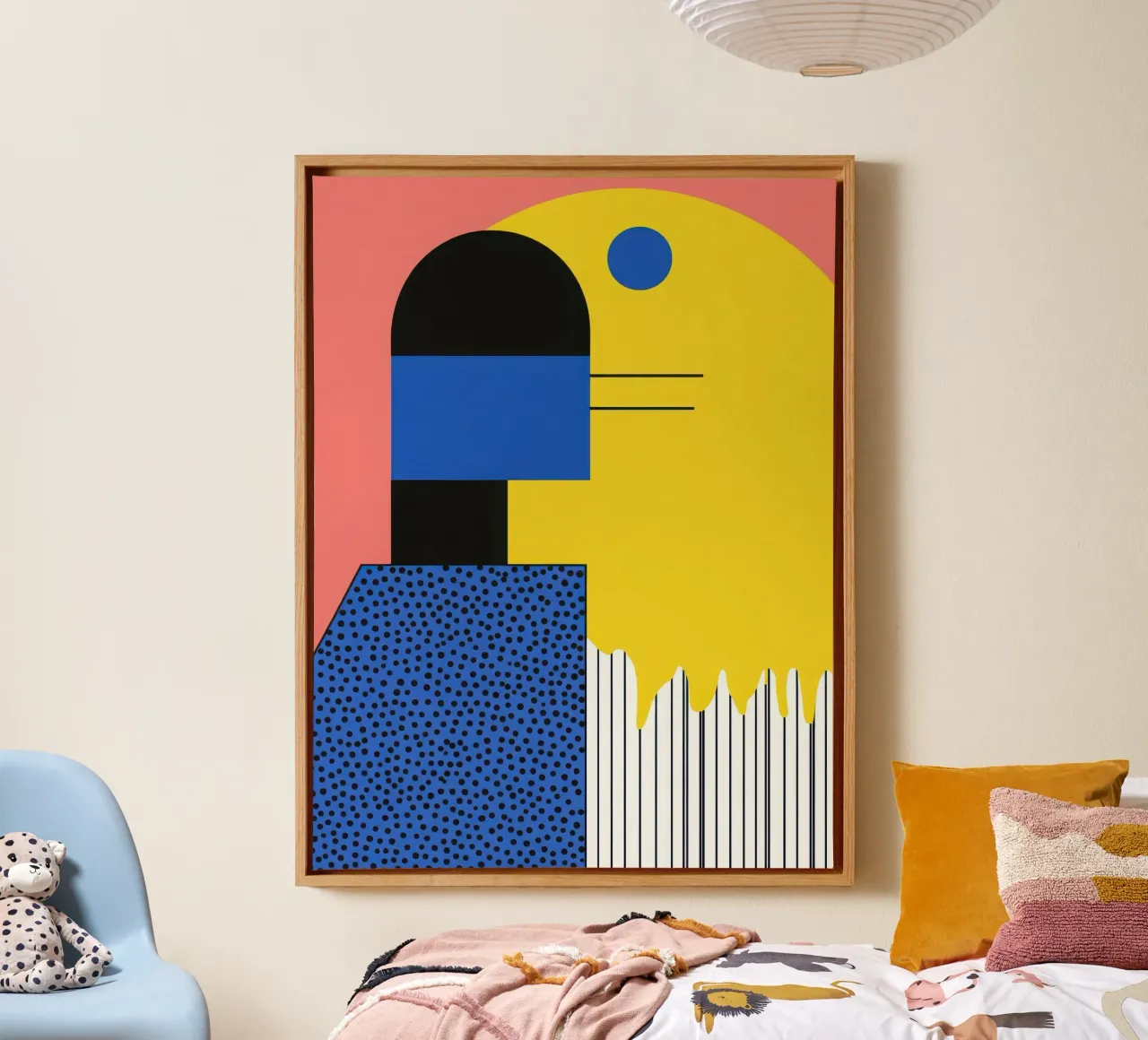 Abstracte compositie met stippen canvas van Geometric