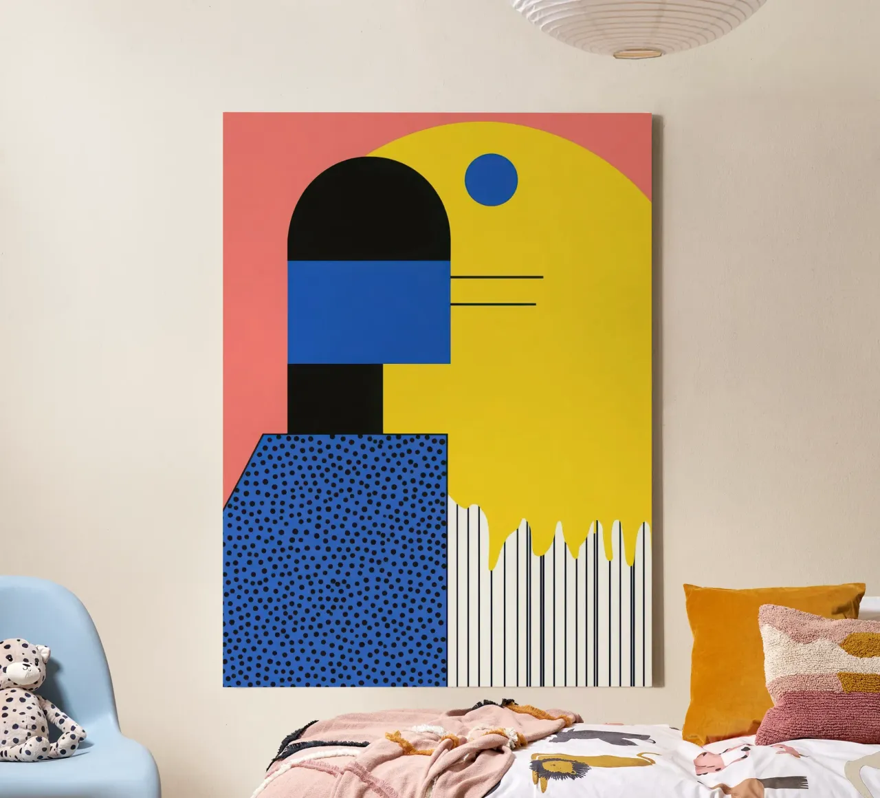 Abstracte compositie met stippen canvas van Geometric