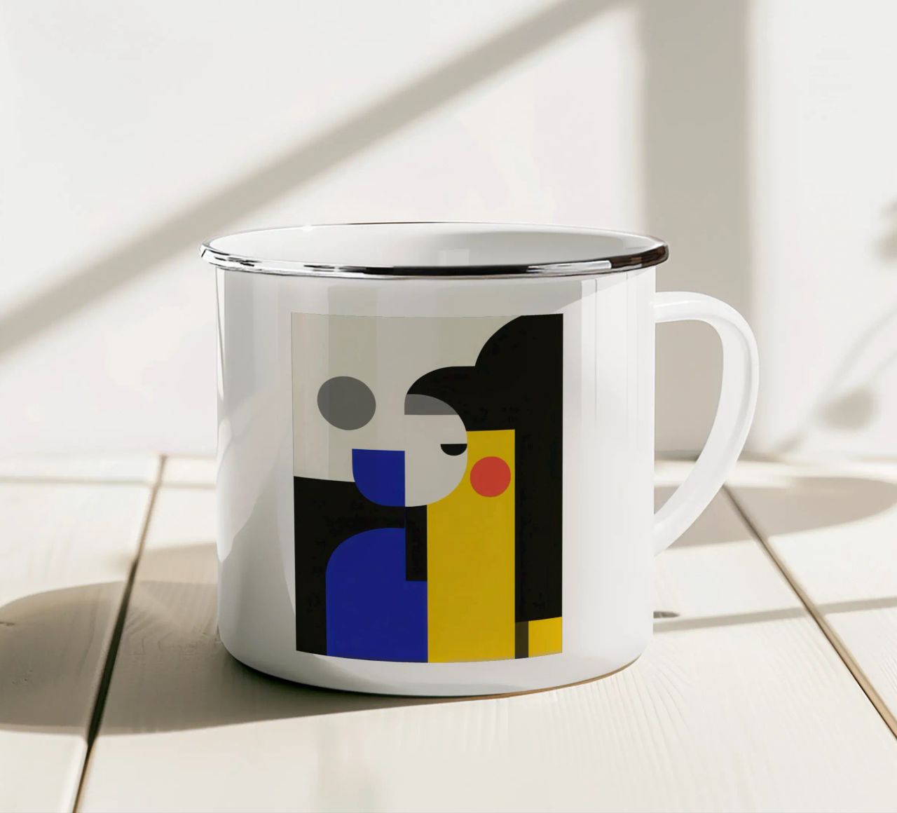 Visage Abstrait tazza in smalto da Geometric