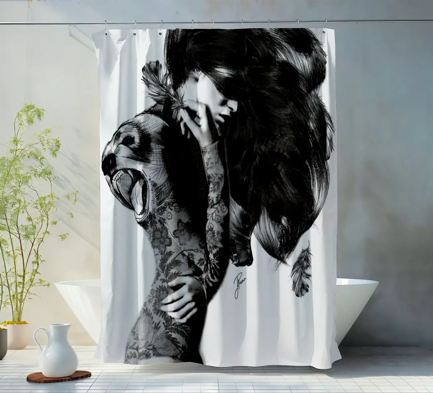 Bear 2 Duschvorhang von Jenny Liz Rome