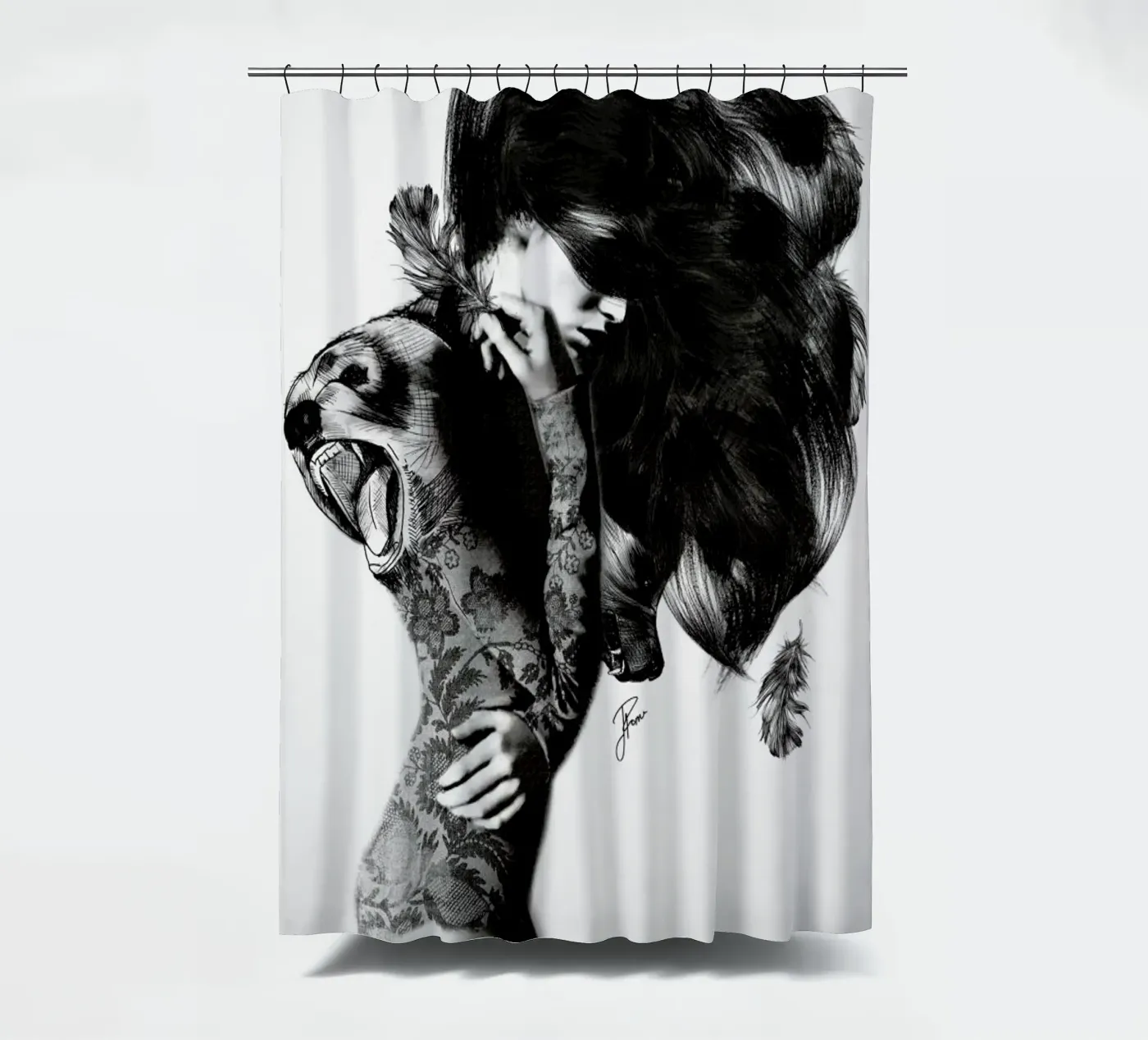 Bear 2 Duschvorhang von Jenny Liz Rome