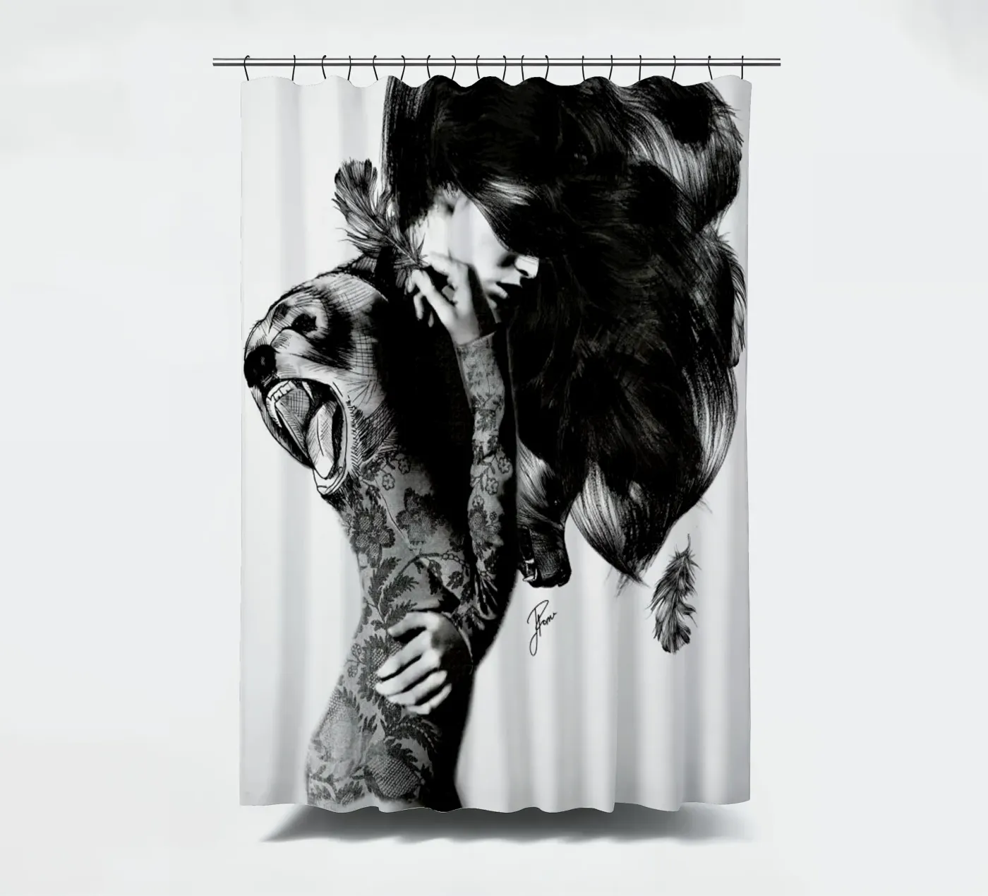 Bear 2 Duschvorhang von Jenny Liz Rome