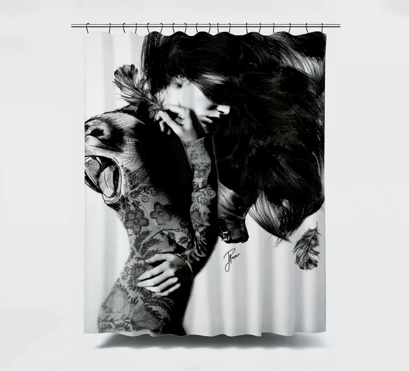 Bear 2 Duschvorhang von Jenny Liz Rome