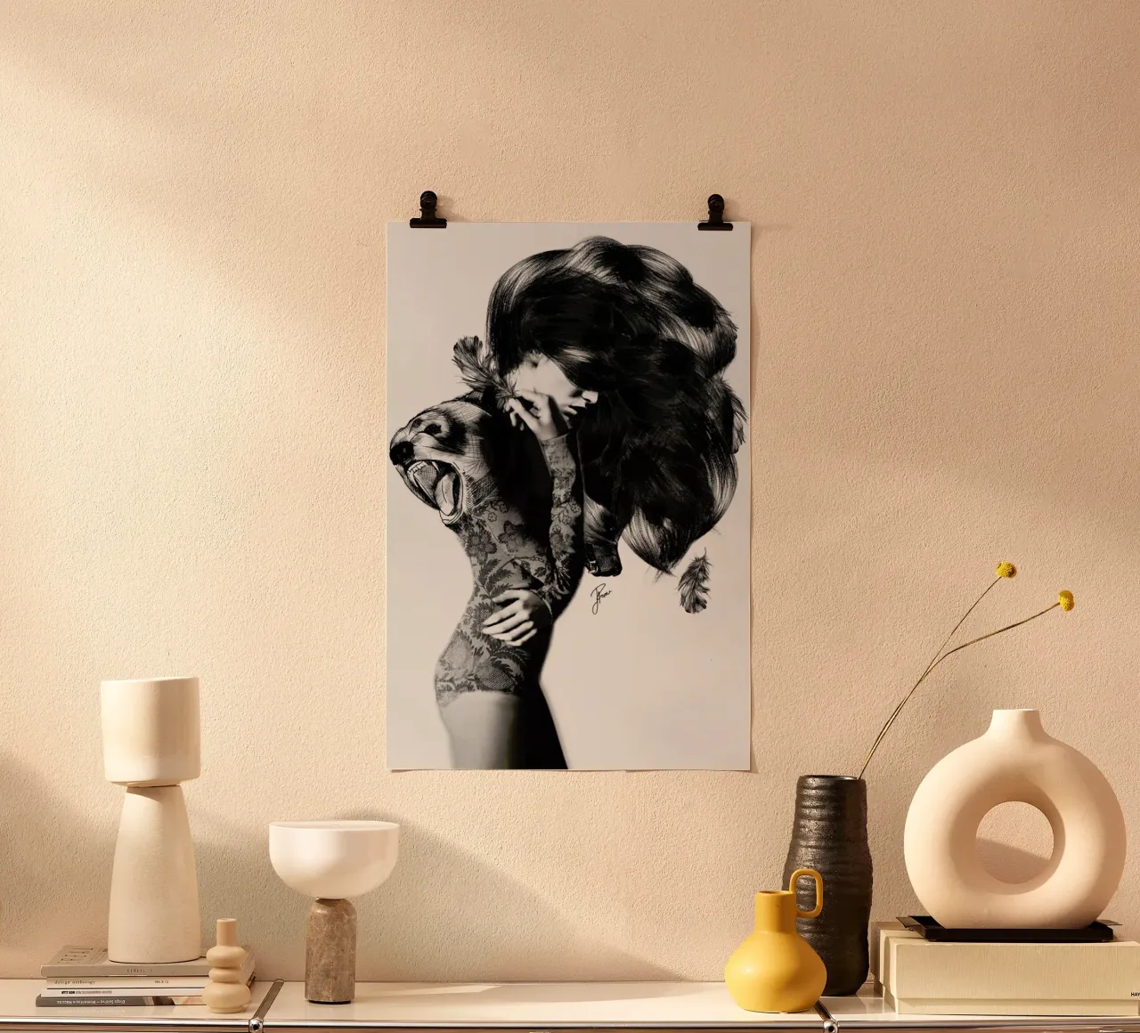 Bear 2 poster con telaio in plastica da Jenny Liz Rome