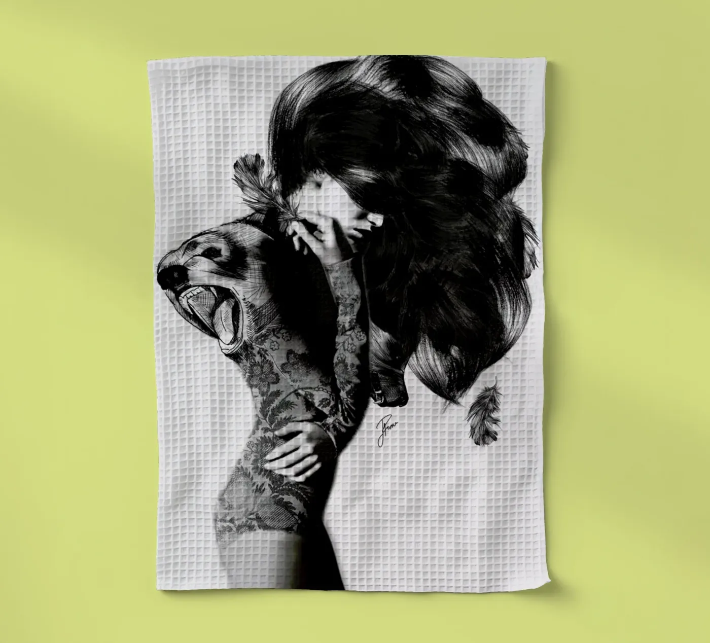 Bear 2 tea towel by Jenny Liz Rome