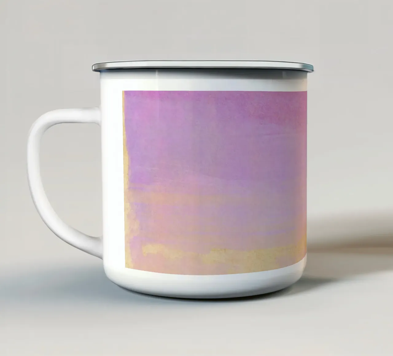 Campo di colore lilla astratto minimale 01 tazza in smalto da amini54