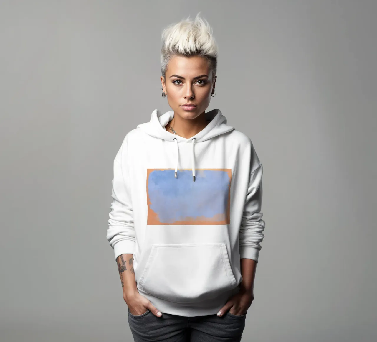 Minimalistisch abstract lichtblauw kleurveld 02 hoodie van amini54