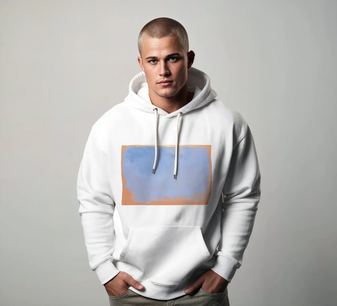 Minimalistisch abstract lichtblauw kleurveld 02 hoodie van amini54