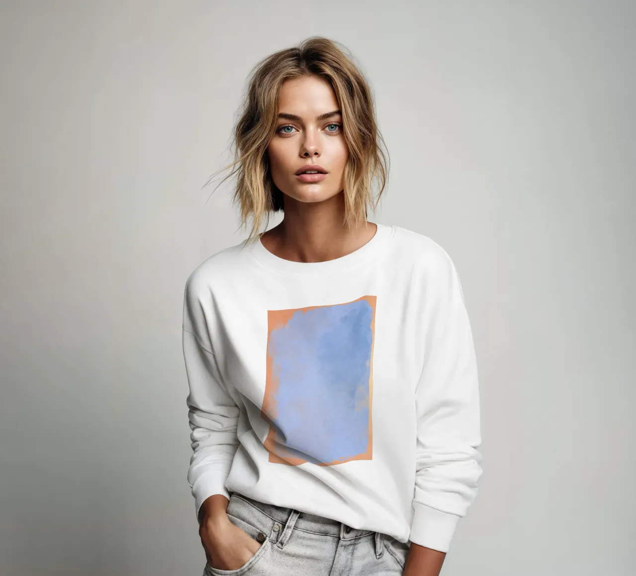 Minimal Abstract Light Blue Colorfield 02 felpa da amini54