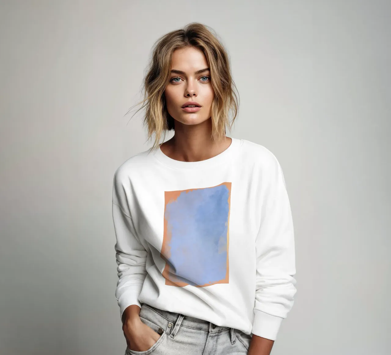 Champ de couleurs minimales abstraites bleu clair 02 sweat de amini54
