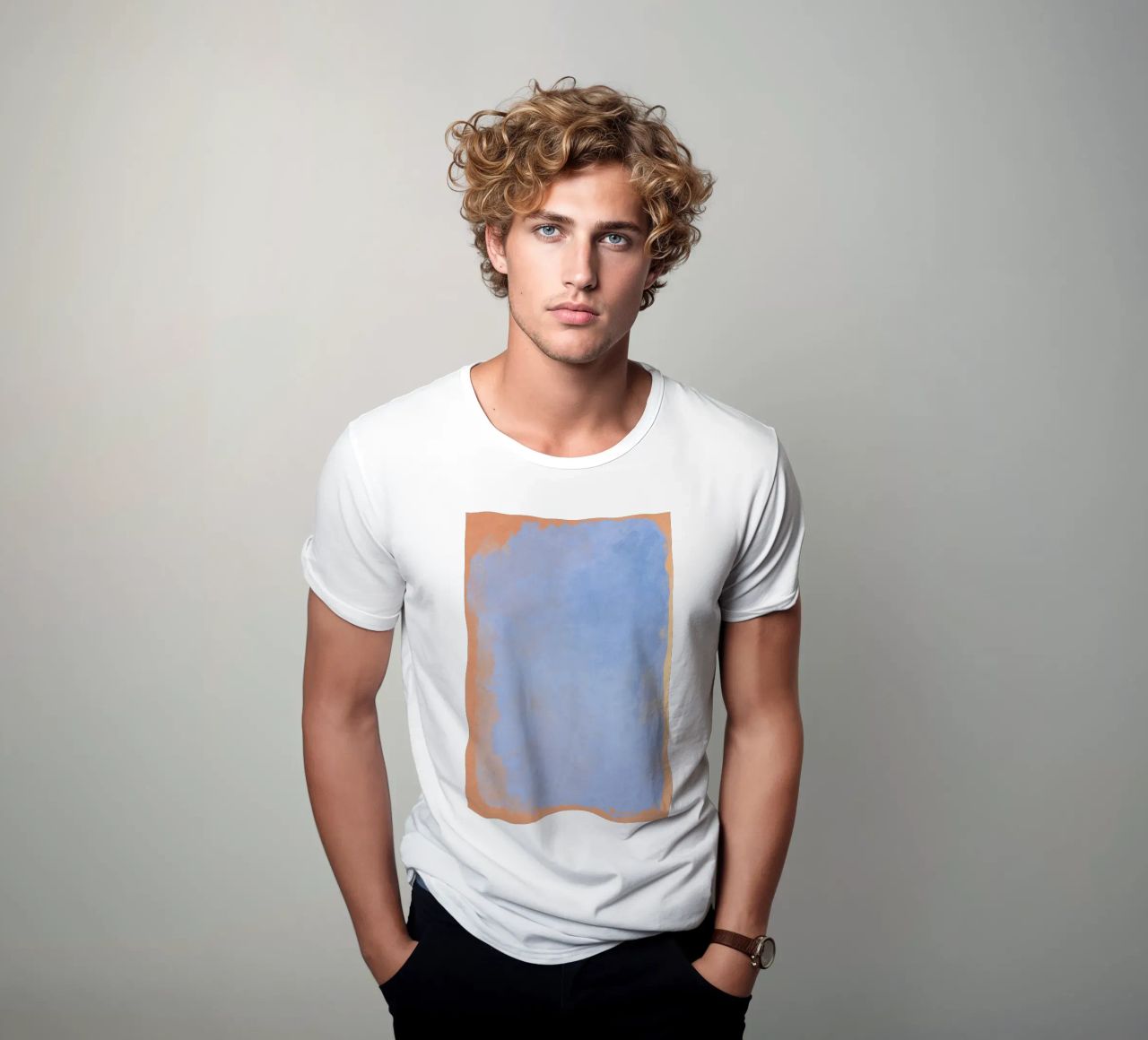 Minimal Abstract Light Blue Colorfield 02 t-shirt da amini54