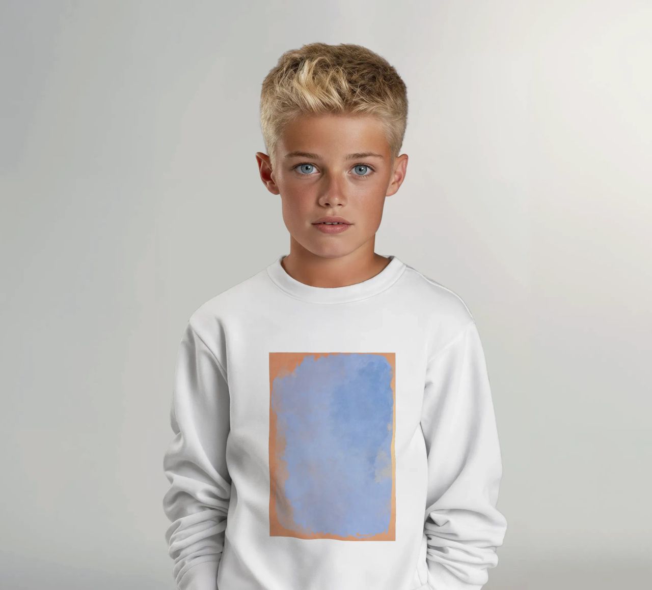 Minimal Abstract Light Blue Colorfield 02 felpa bambino da amini54