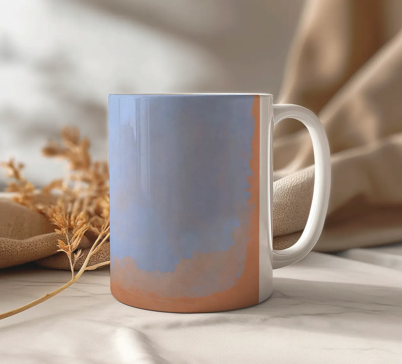 Minimal Abstract Light Blue Colorfield 02 tazza in ceramica da amini54