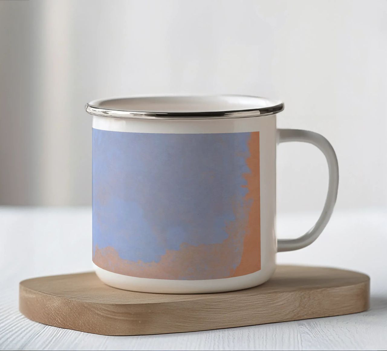 Minimal Abstract Light Blue Colorfield 02 tazza in smalto da amini54