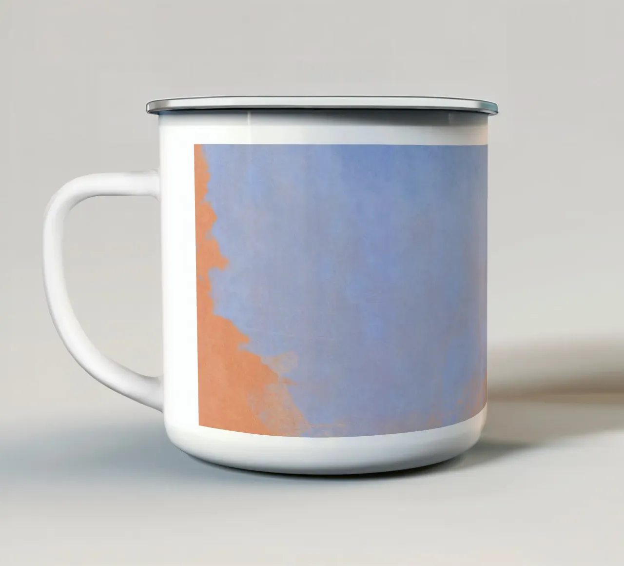Champ de couleurs minimales abstraites bleu clair 02 mug en émail de amini54