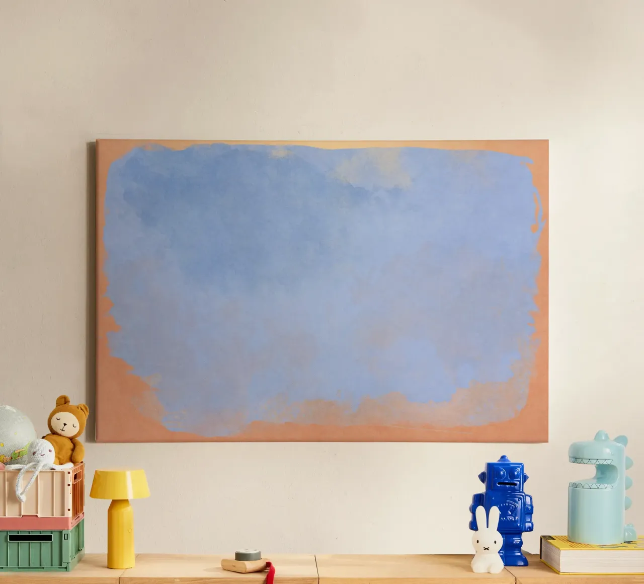 Minimal Abstract Light Blue Colorfield 02 canvas by amini54