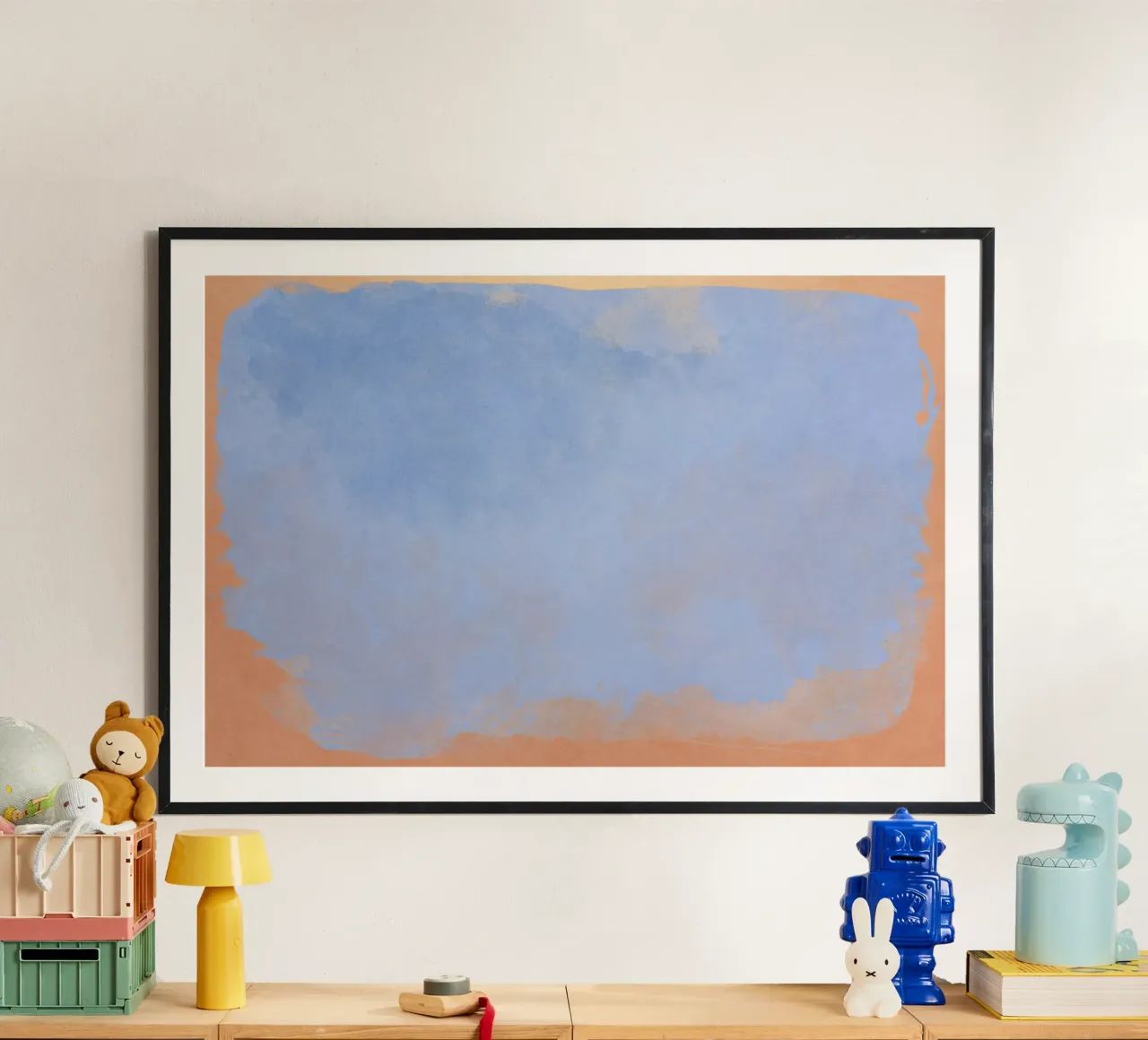 Champ de couleurs minimales abstraites bleu clair 02 poster de amini54