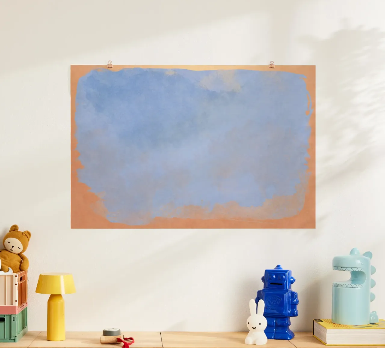 Champ de couleurs minimales abstraites bleu clair 02 poster de amini54